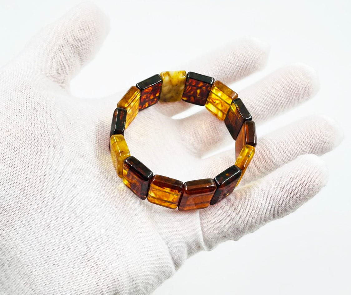 Baltic Amber Bracelet For Adult Natural Amber Beads Bracelet pressed