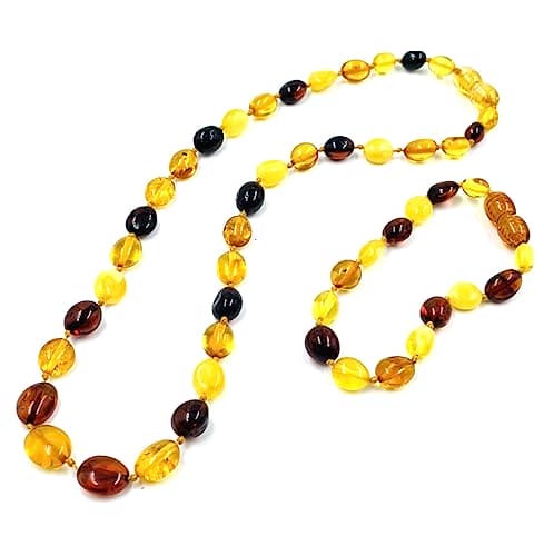 Baltic Amber Teething Necklace and bracelet set