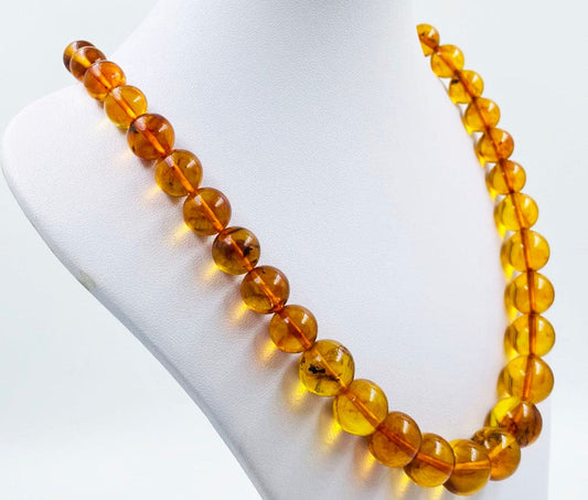Amber Necklace - Genuine Baltic Amber Necklace pressed