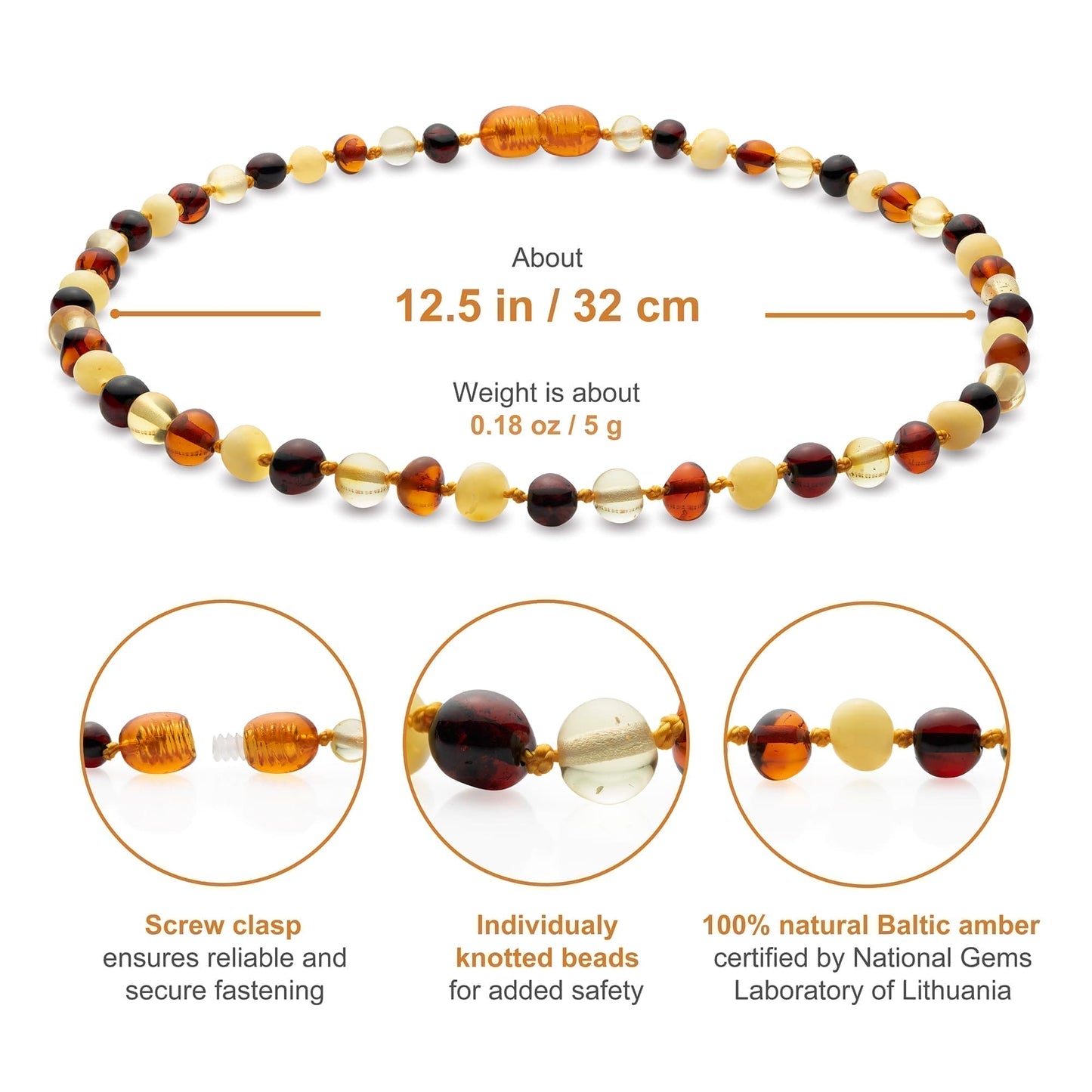 Amber Teething Necklace | Amber Beads Teething