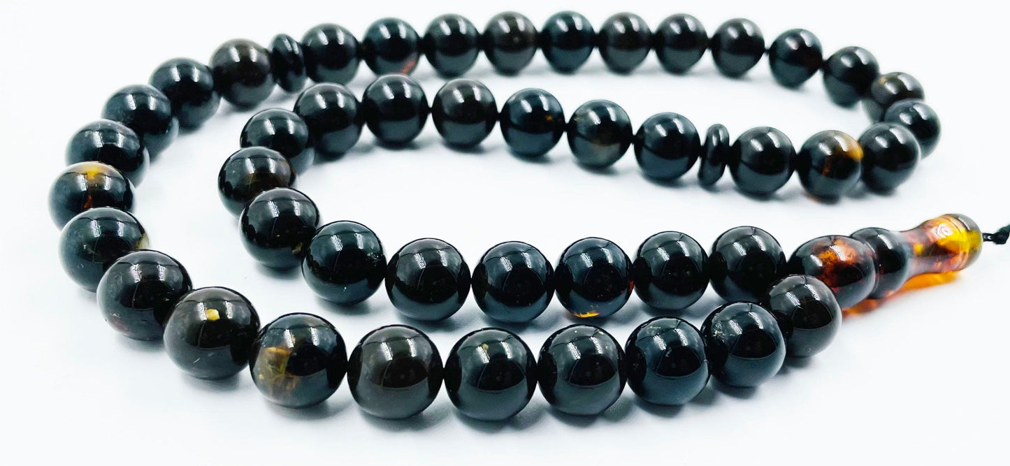 Islamic Prayer Beads-Natural Amber Tasbih Prayer Beads pressed