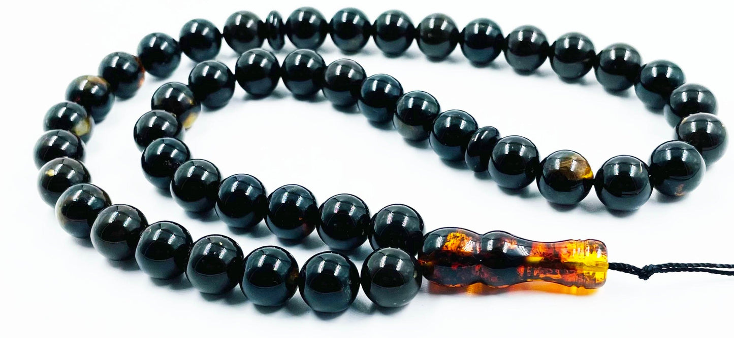 Islamic Prayer Beads-Natural Amber Tasbih Prayer Beads pressed