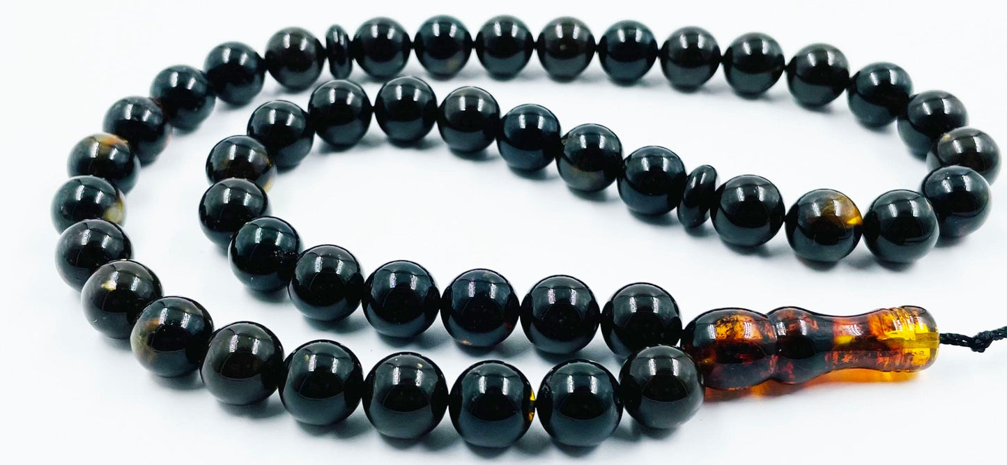 Islamic Prayer Beads-Natural Amber Tasbih Prayer Beads pressed
