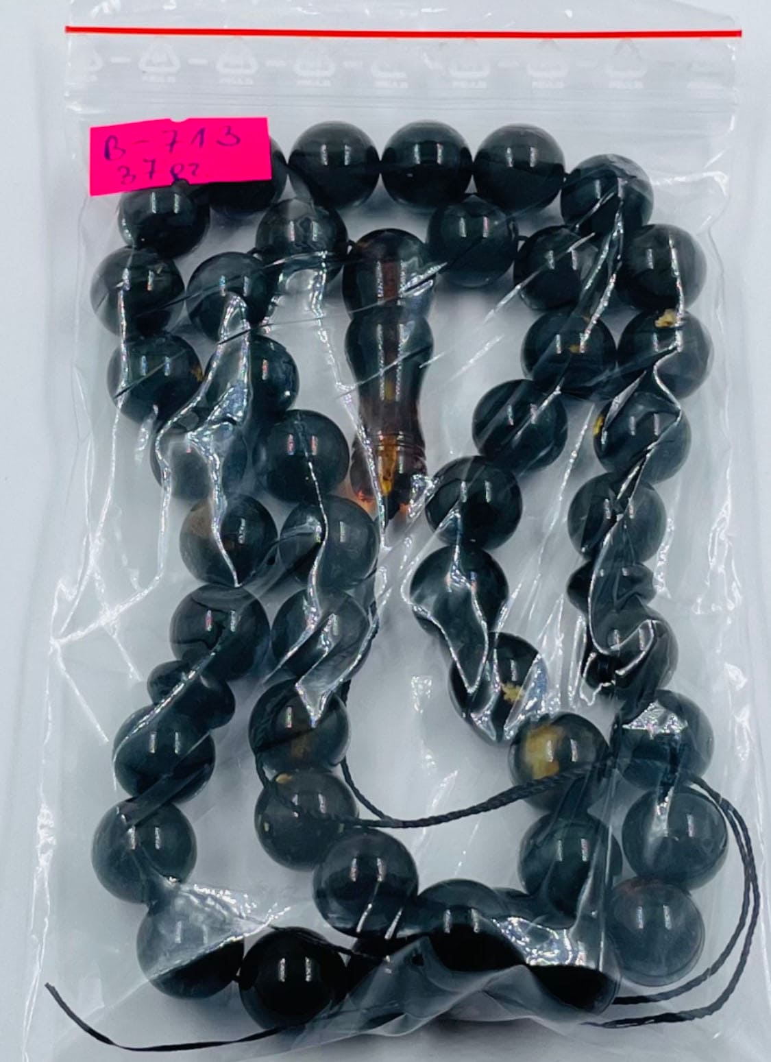 Islamic Prayer Beads-Natural Amber Tasbih Prayer Beads pressed