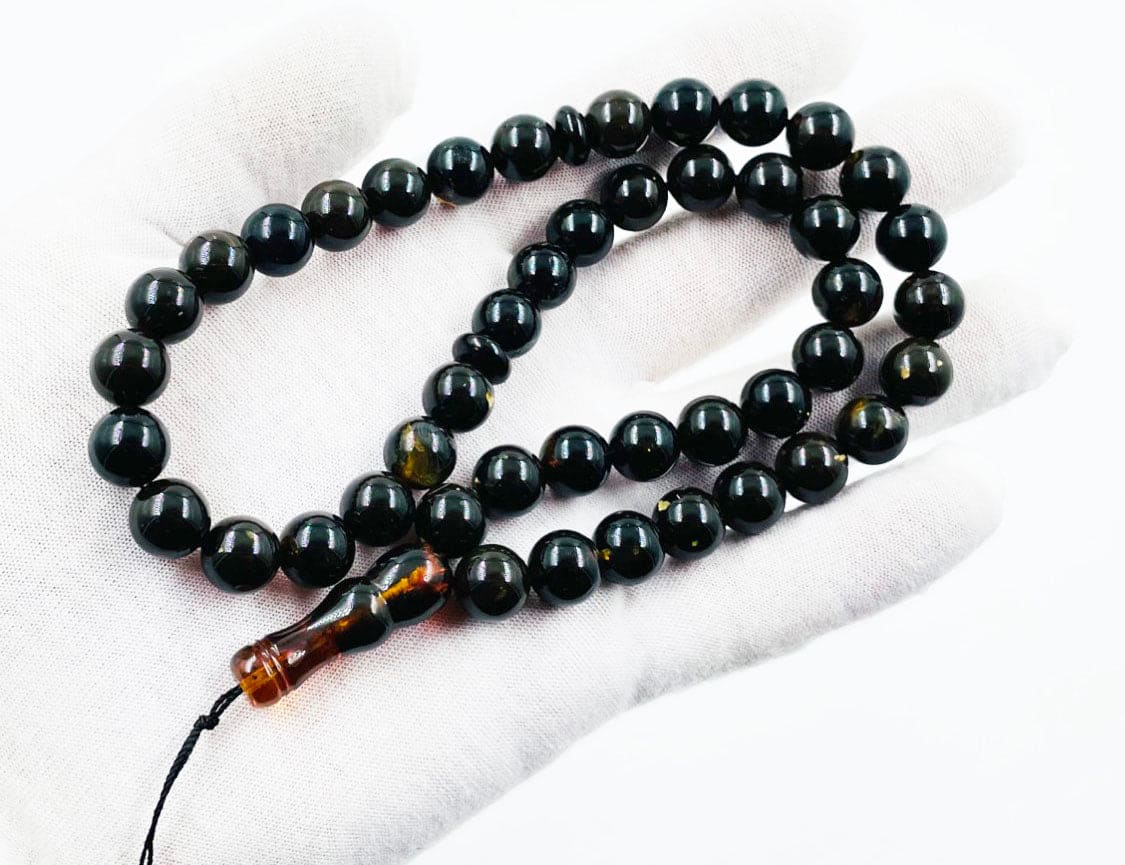 Islamic Prayer Beads-Natural Amber Tasbih Prayer Beads pressed