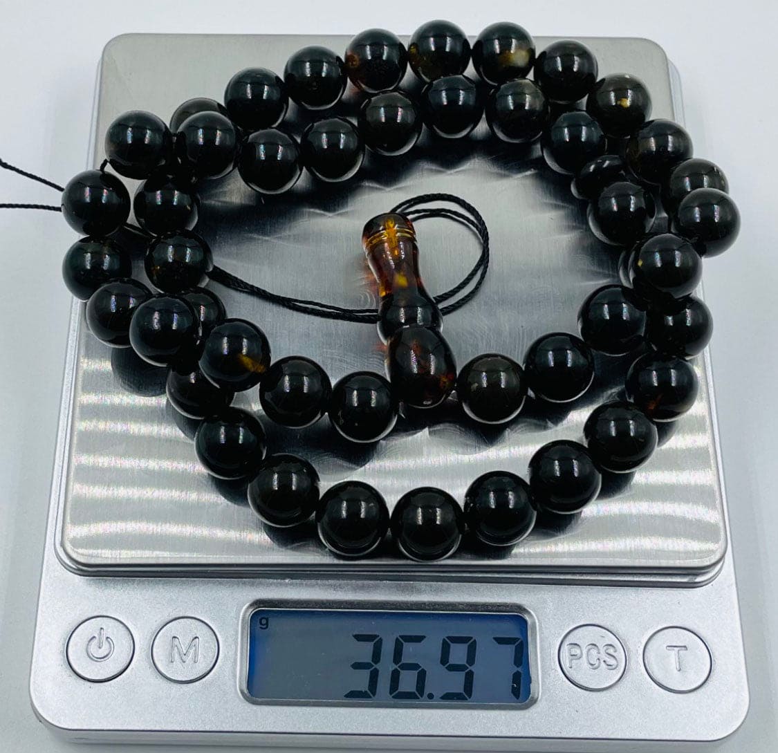 Islamic Prayer Beads-Natural Amber Tasbih Prayer Beads pressed