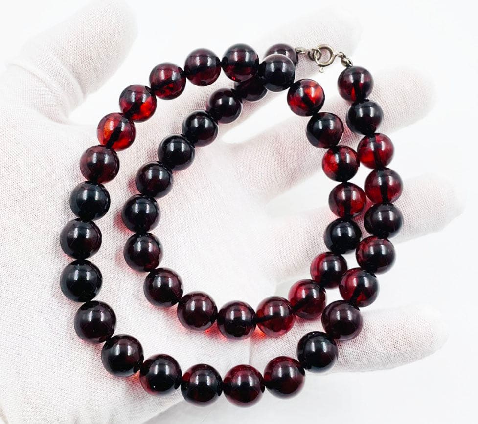 Amber Necklace - Natural Baltic Amber Silver Necklace pressed