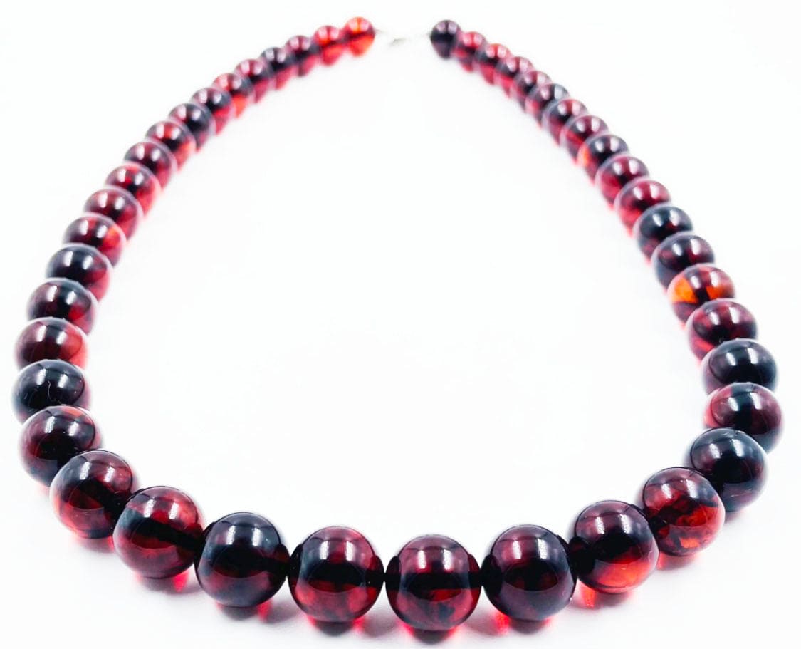 Amber Necklace - Natural Baltic Amber Silver Necklace pressed