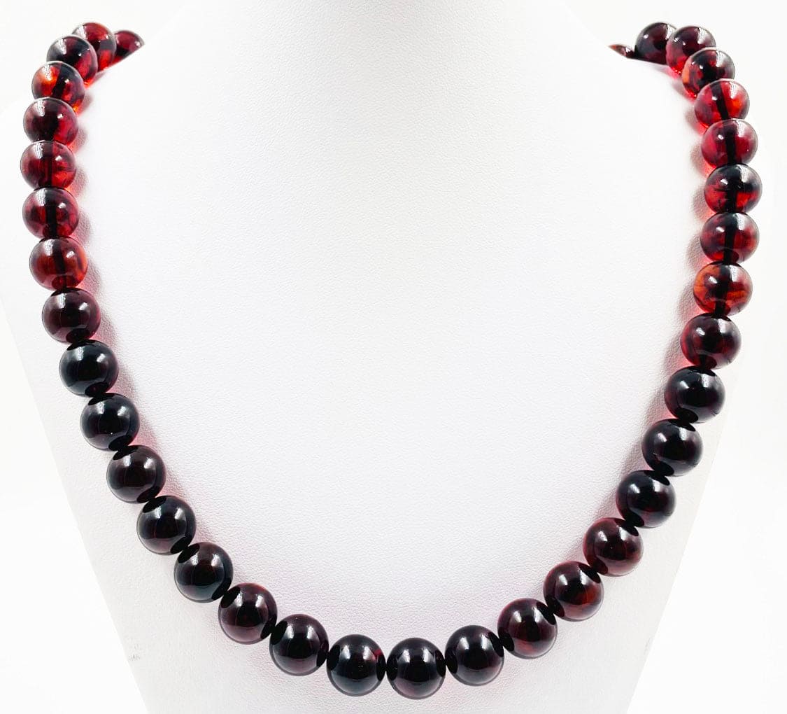 Amber Necklace - Natural Baltic Amber Silver Necklace pressed