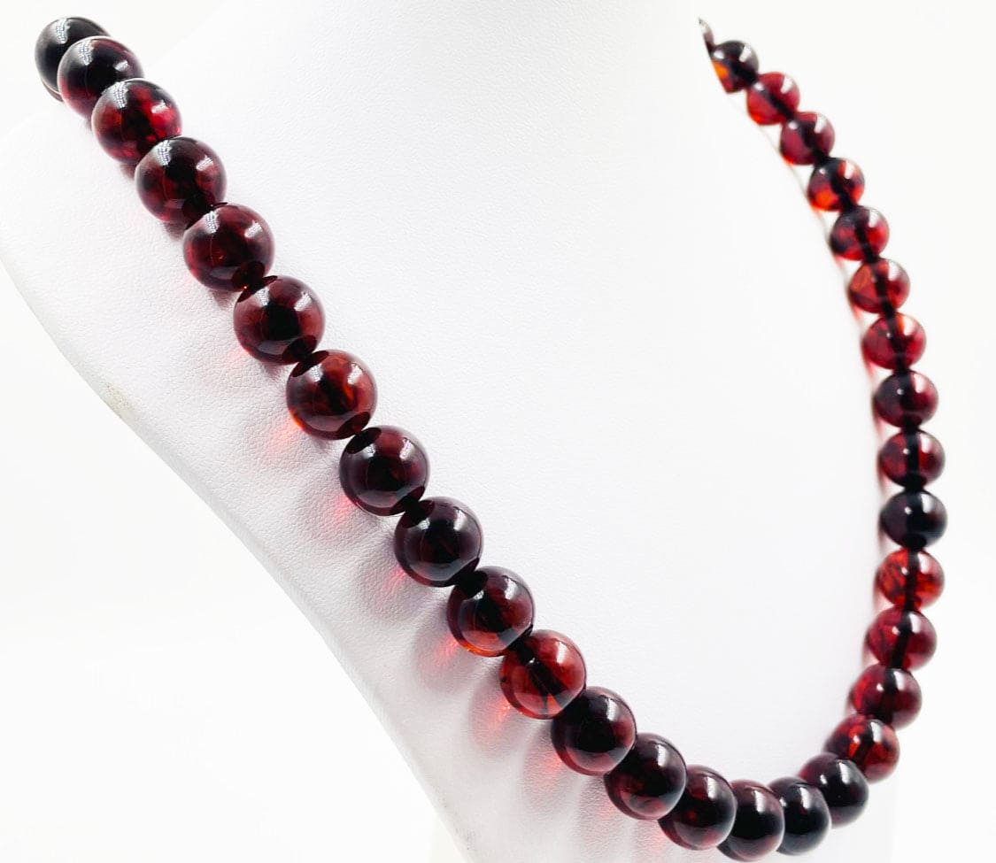 Amber Necklace - Natural Baltic Amber Silver Necklace pressed