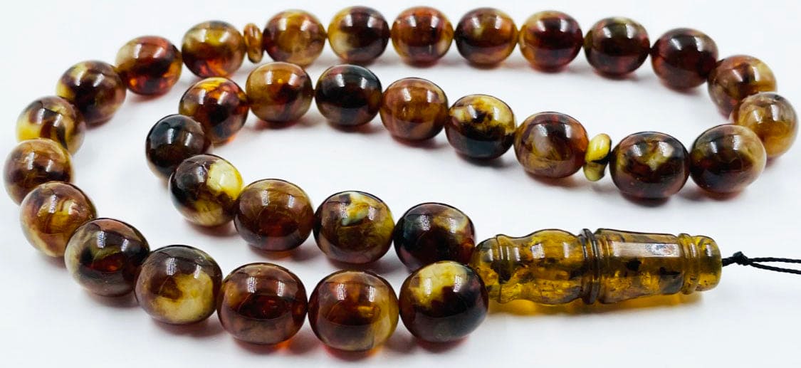 Amber Rosaries -Natural Amber Prayer Beads Amber Tasbih pressed