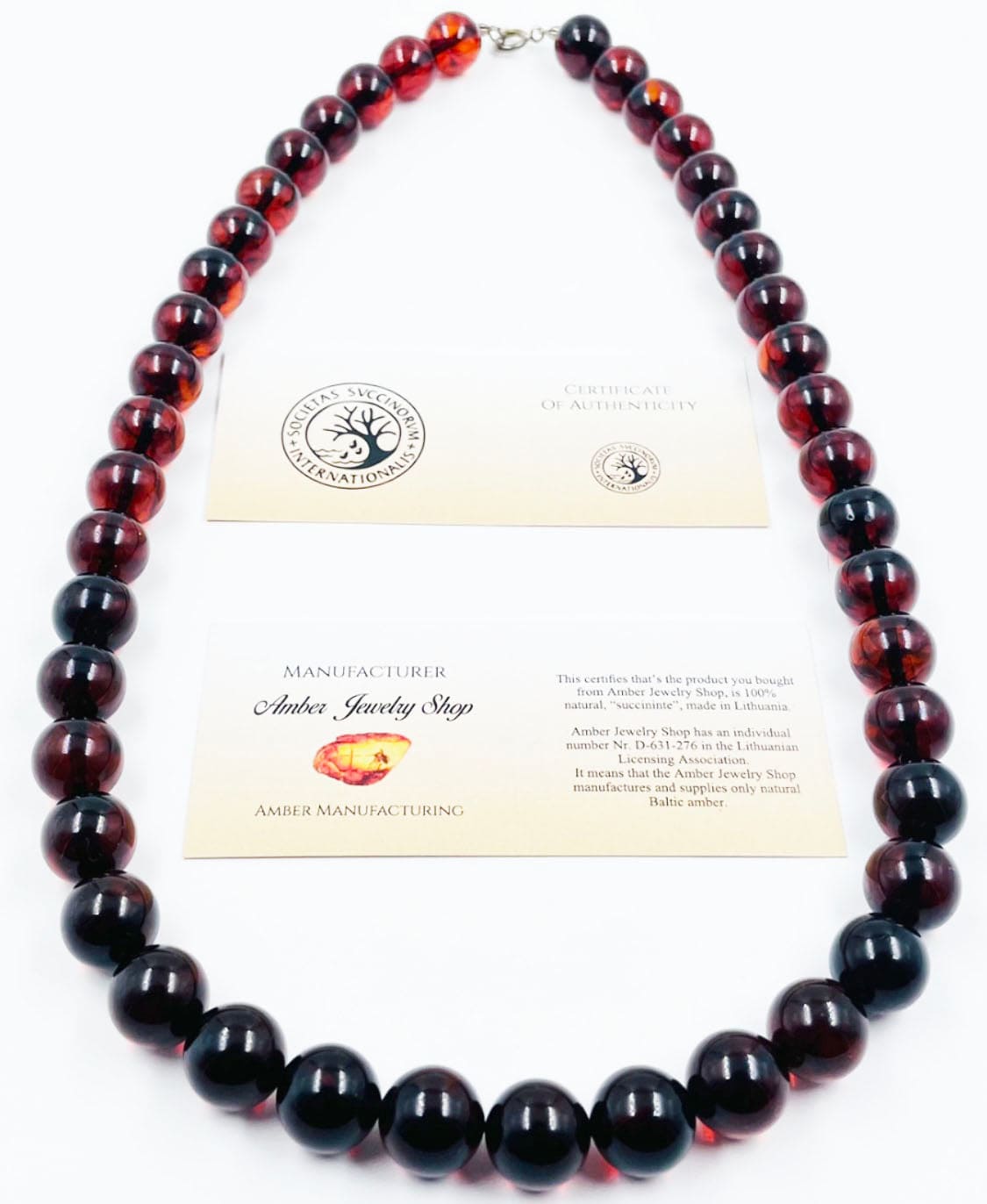 Amber Necklace - Natural Baltic Amber Silver Necklace pressed