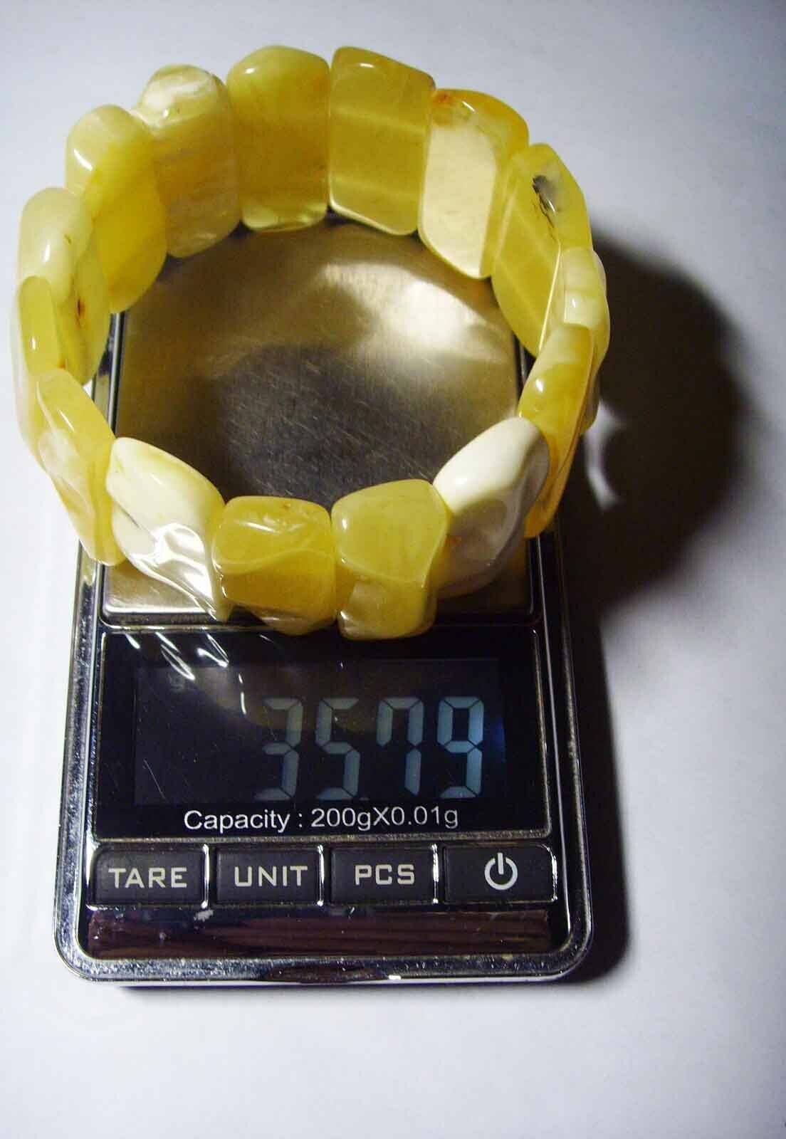 Amber Bracelet Natural Baltic Amber Large Amber beads one stone bracelet 35gr.