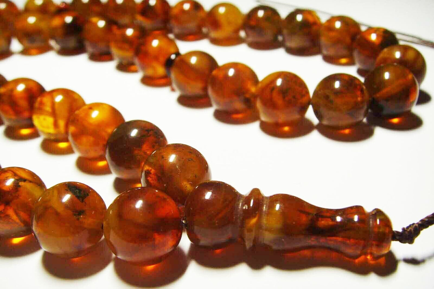 Islamic 45 Prayer bead Natural Baltic Amber Tasbih Misbaha Amber Muslim pressed