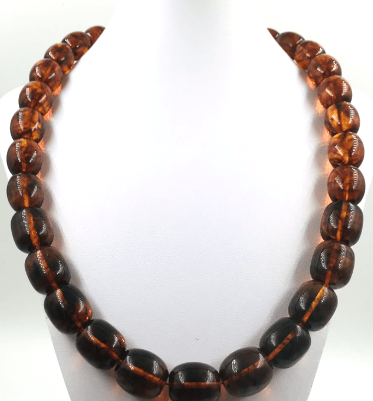 Amber Necklace Large Amber Beads Natural Baltic Amber Jewelry Pressed