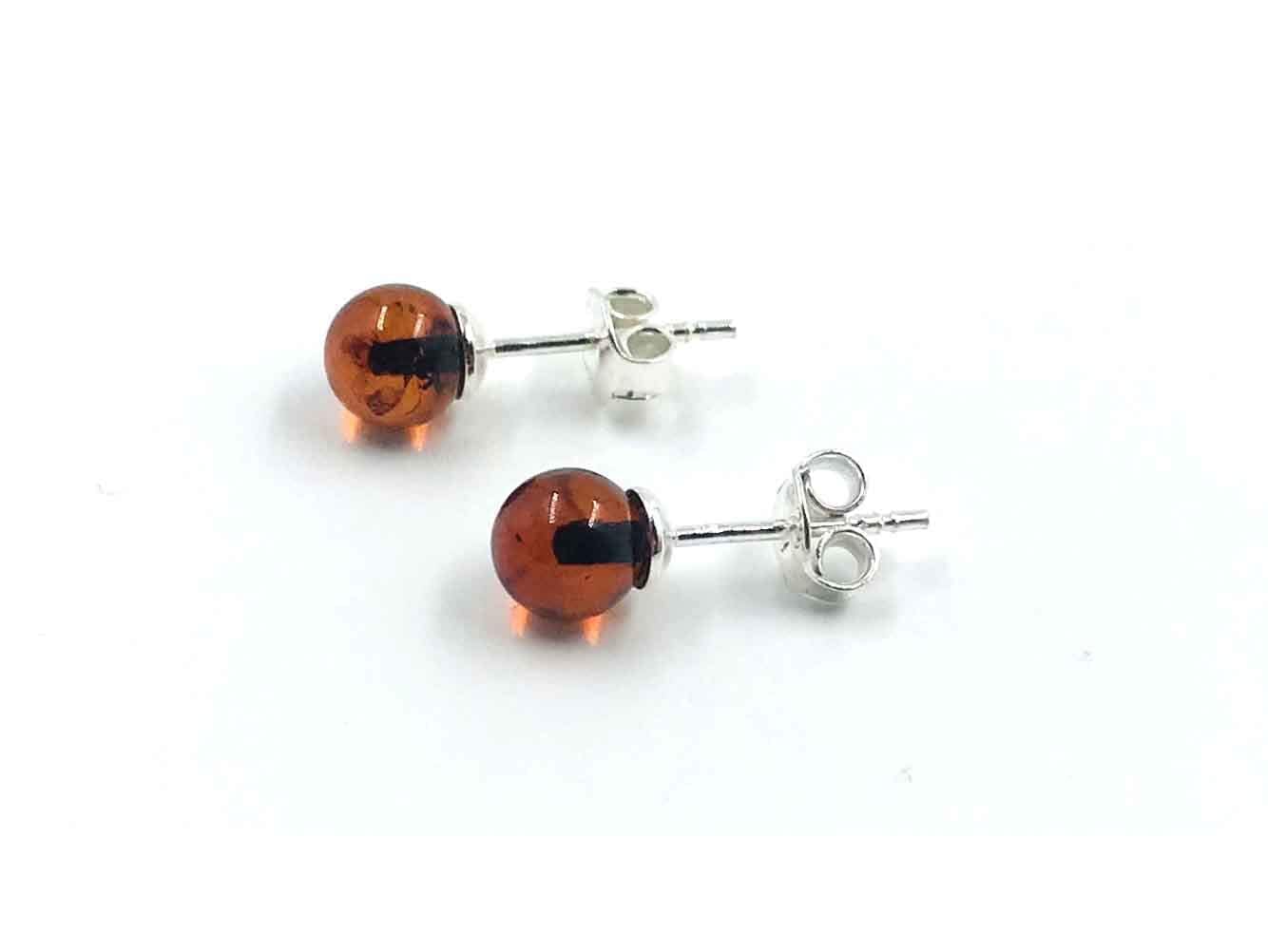 Natural Baltic Amber earrings Amber silver 925 stud earrings