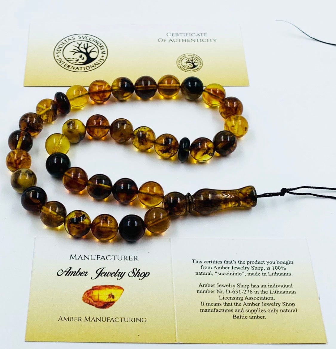 Baltic Amber Prayer Beads Natural Baltic Amber Tasbih Misbaha pressed