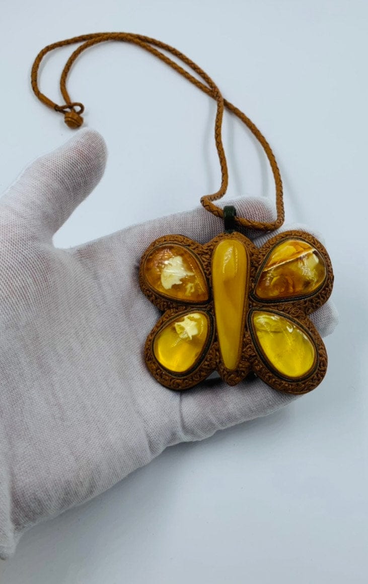 Large Natural Baltic Amber Pendant - Amber Necklace for women