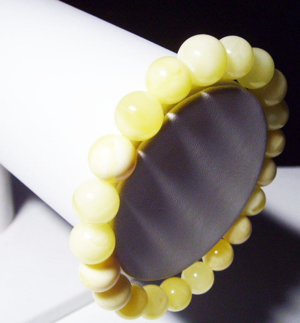 Amber bracelet Natural Baltic Amber Jewelry white amber round amber Amber Healing Bracelet