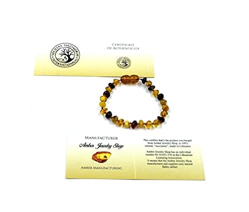 Natural Baltic Amber teething bracelet 13cm-14cm