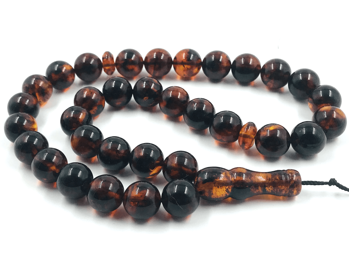 Genuine Amber Islamic Prayer Beads 33 Beads Amber Tasbih, Misbaha, Tasbeeh, pressed