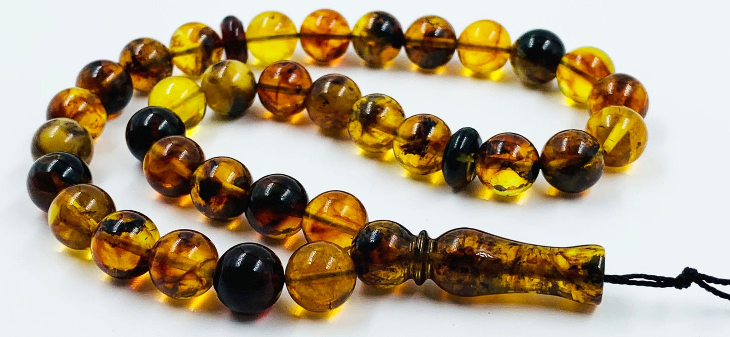 Baltic Amber Prayer Beads Natural Baltic Amber Tasbih Misbaha pressed