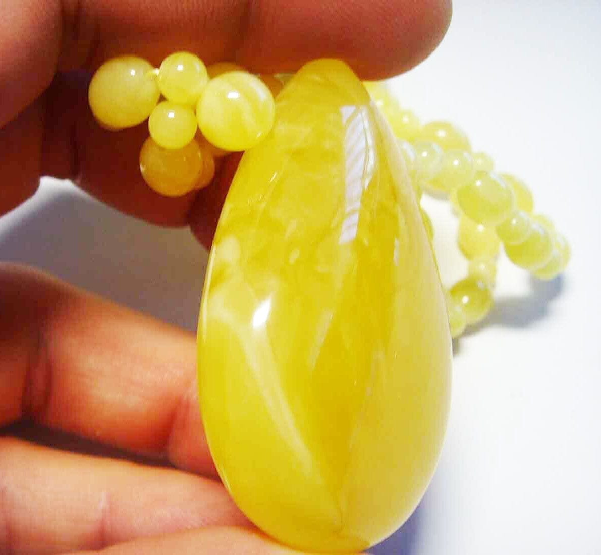 Amber Necklace - Natural Baltic Amber Necklace - Huge Amber Pendant