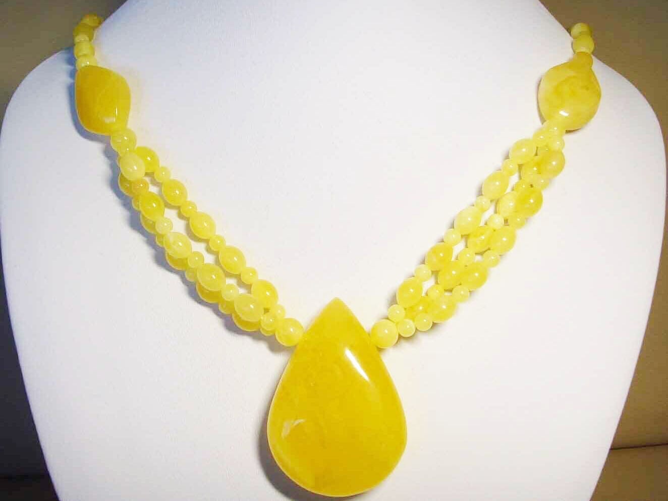 Amber Necklace - Natural Baltic Amber Necklace - Huge Amber Pendant