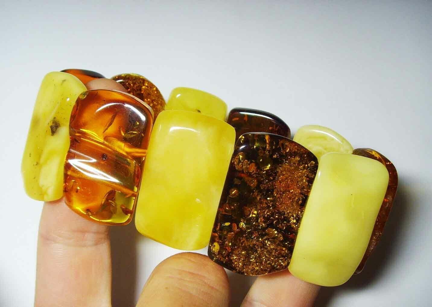 Amber Bracelet Genuine Baltic Amber large beads bracelet Amber Jewelry for adult