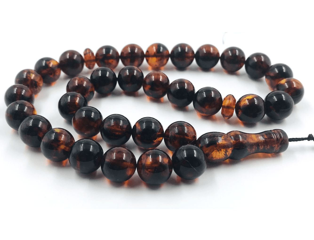 Genuine Amber Islamic Prayer Beads 33 Beads Amber Tasbih, Misbaha, Tasbeeh, pressed