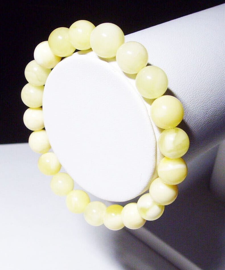 Amber bracelet Natural Baltic Amber Jewelry white amber round amber Amber Healing Bracelet