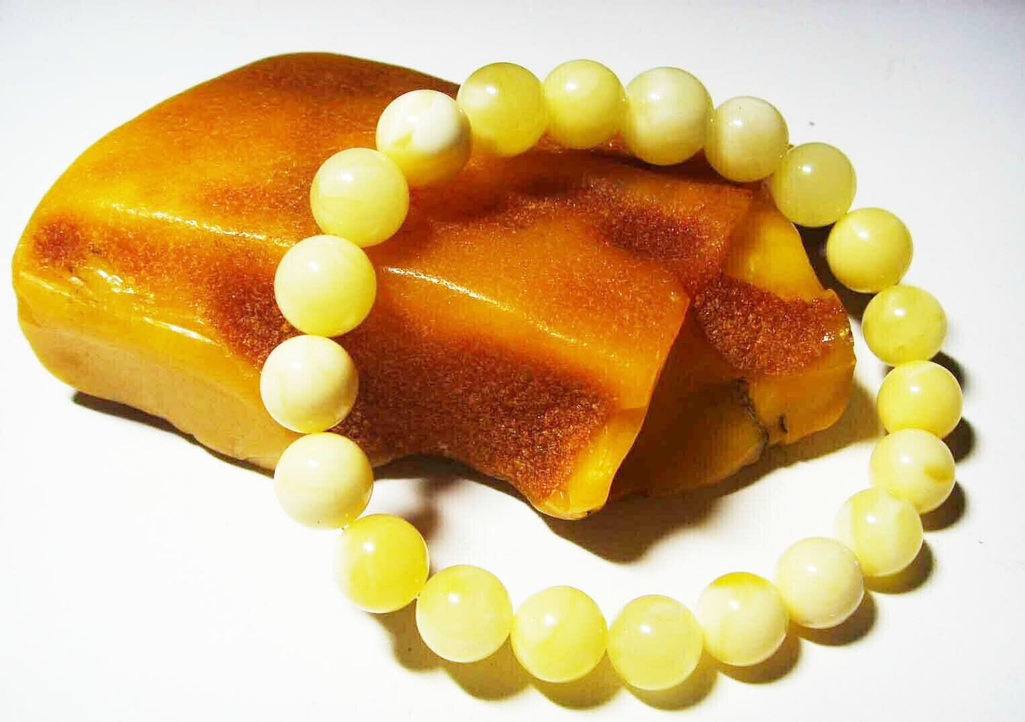 Amber bracelet Natural Baltic Amber Jewelry white amber round amber Amber Healing Bracelet