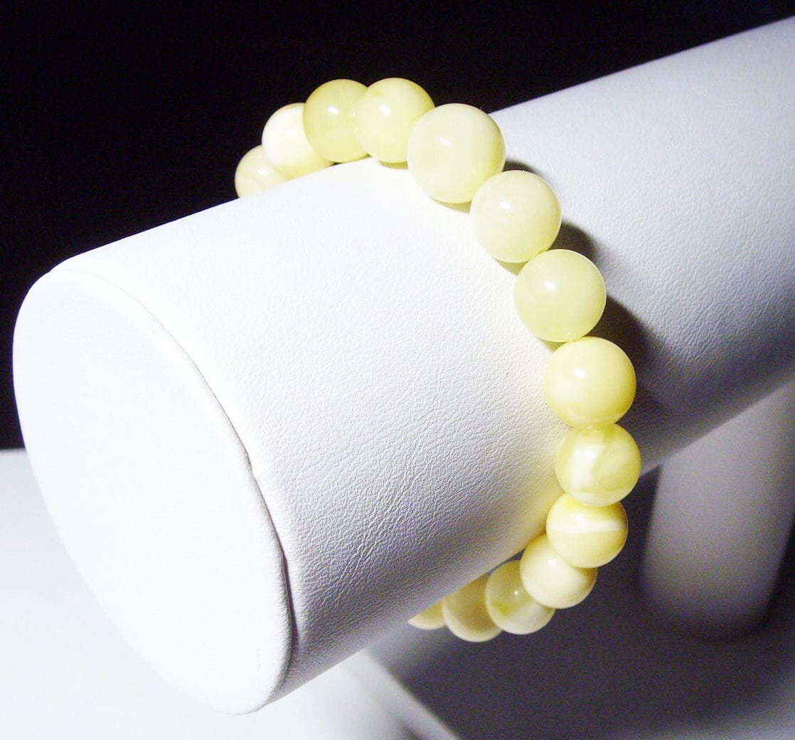 Amber bracelet Natural Baltic Amber Jewelry white amber round amber Amber Healing Bracelet
