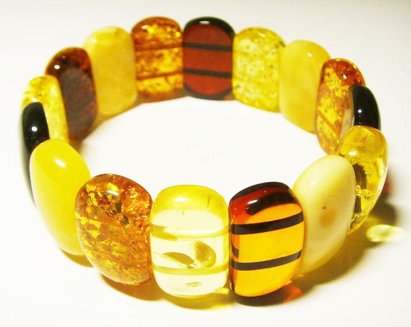 Amber bracelet Natural Baltic Amber multi colorful amber beads - Amber Jewelry for women