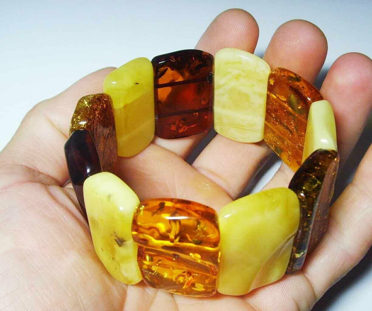 Amber Bracelet Genuine Baltic Amber large beads bracelet Amber Jewelry for adult