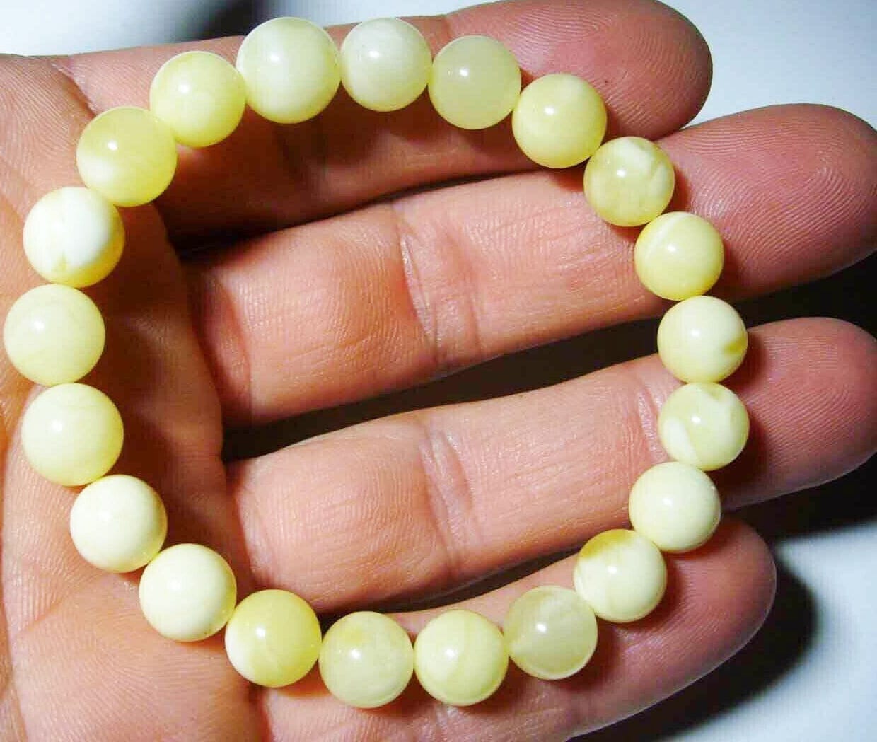 Amber bracelet Natural Baltic Amber Jewelry white amber round amber Amber Healing Bracelet