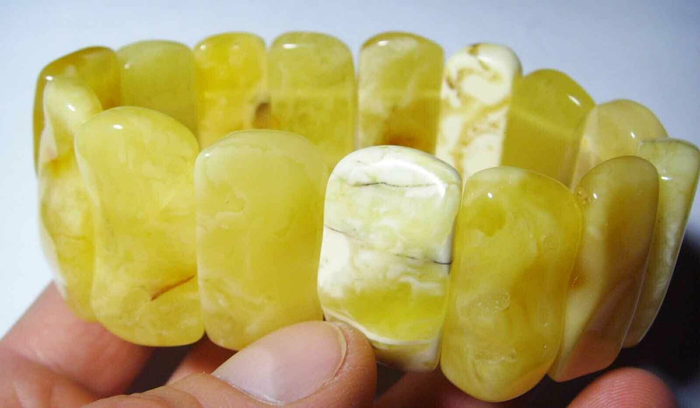 Royal Amber Bracelet Massive Genuine Amber Bracelet One stone bracelet 42.43g