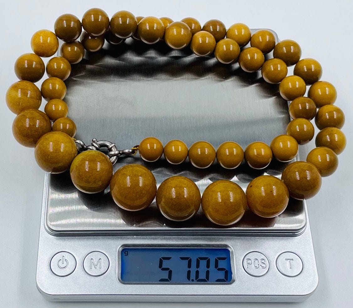 Antique Amber Necklace - Natural Baltic Amber Necklace pressed