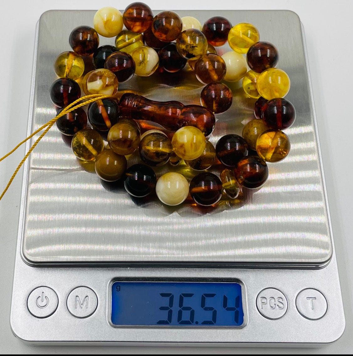 Islamic Prayer beads - Natural Baltic Amber Tasbih Misbaha pressed