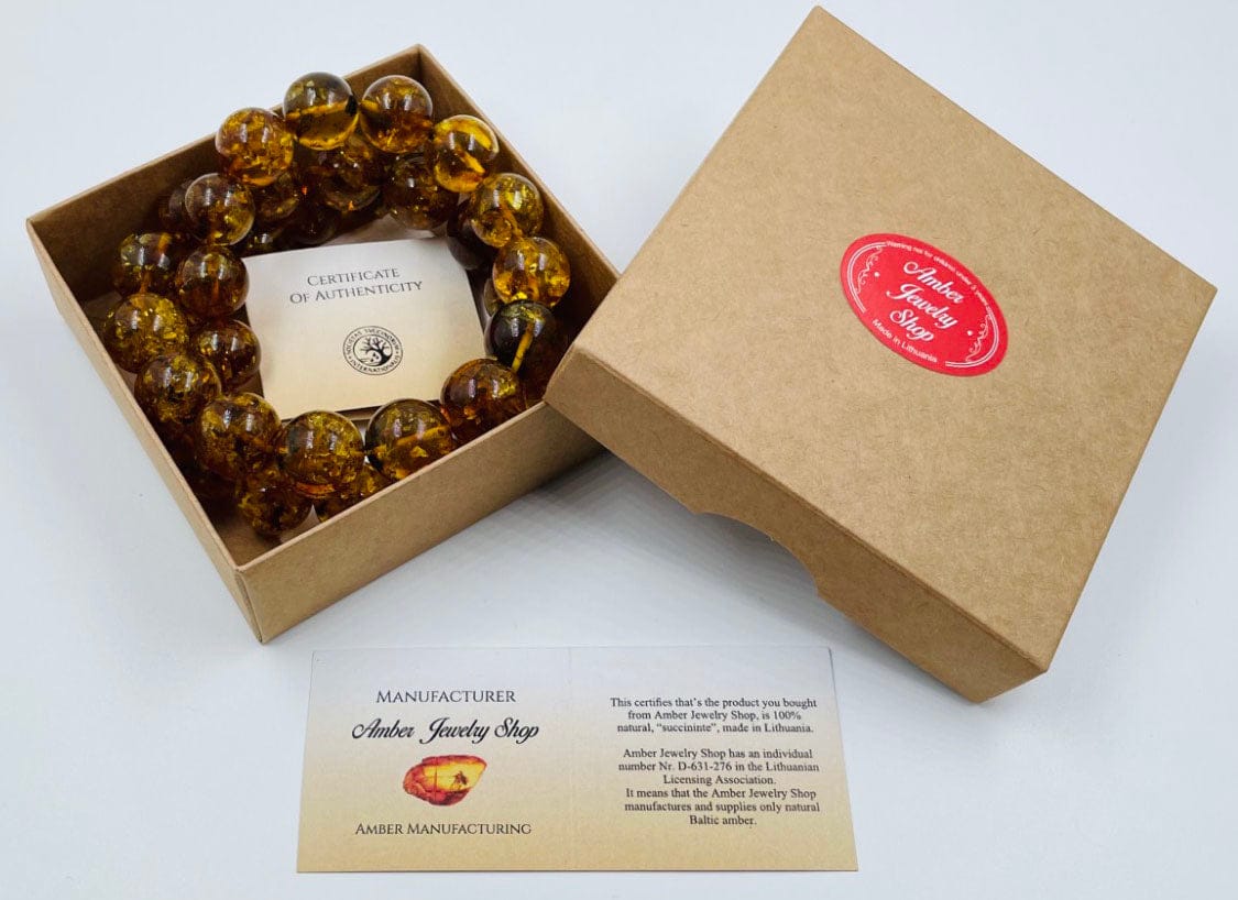 Baltic Amber Necklace - Natural Amber Beads Necklace pressed