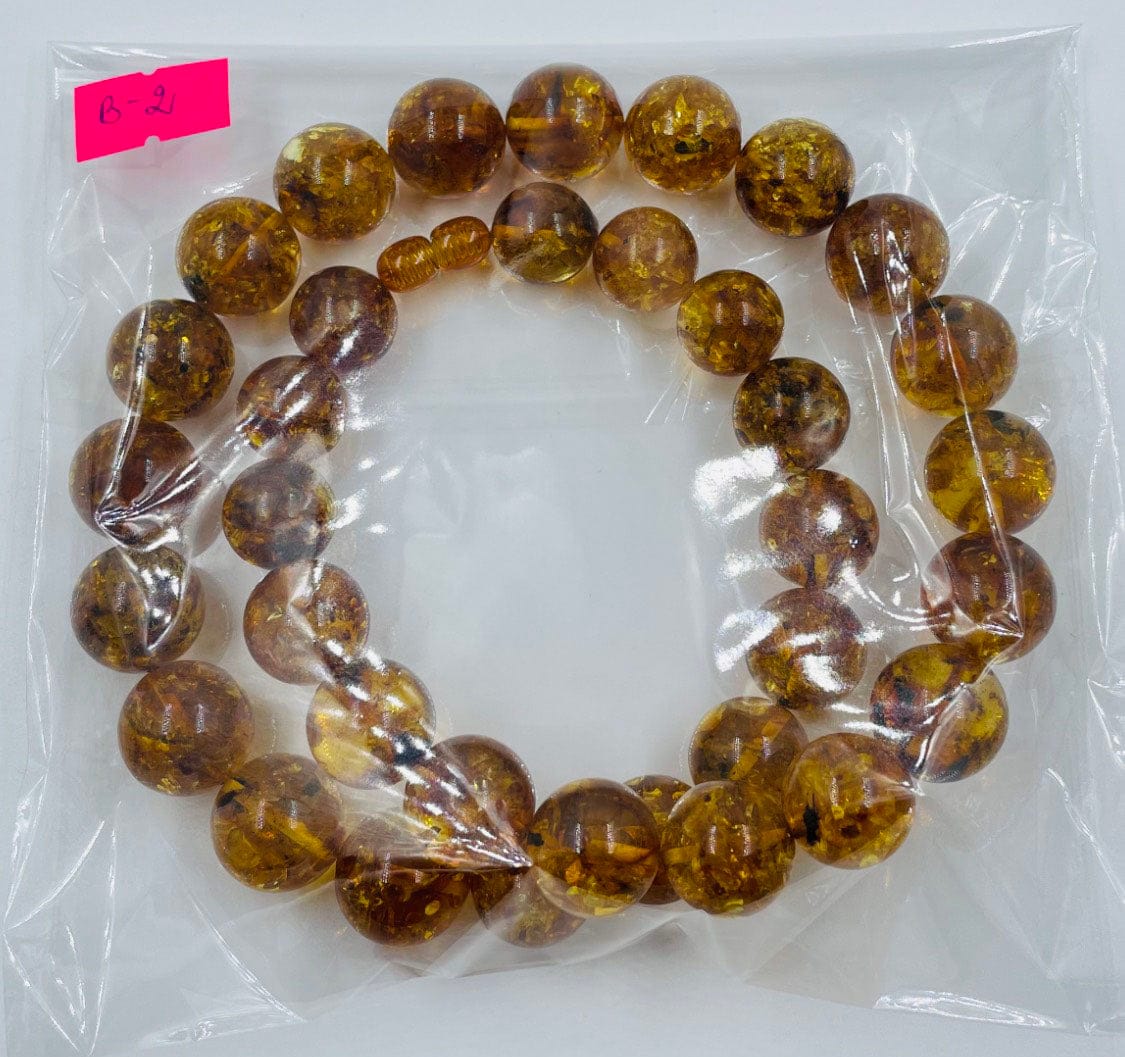 Baltic Amber Necklace - Natural Amber Beads Necklace pressed