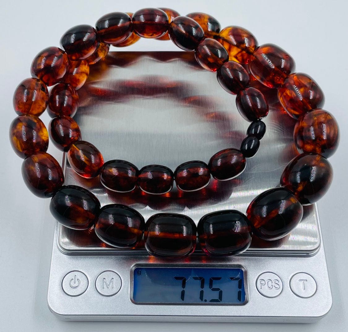 Baltic Amber Necklace - Natural Amber Beads Necklace pressed