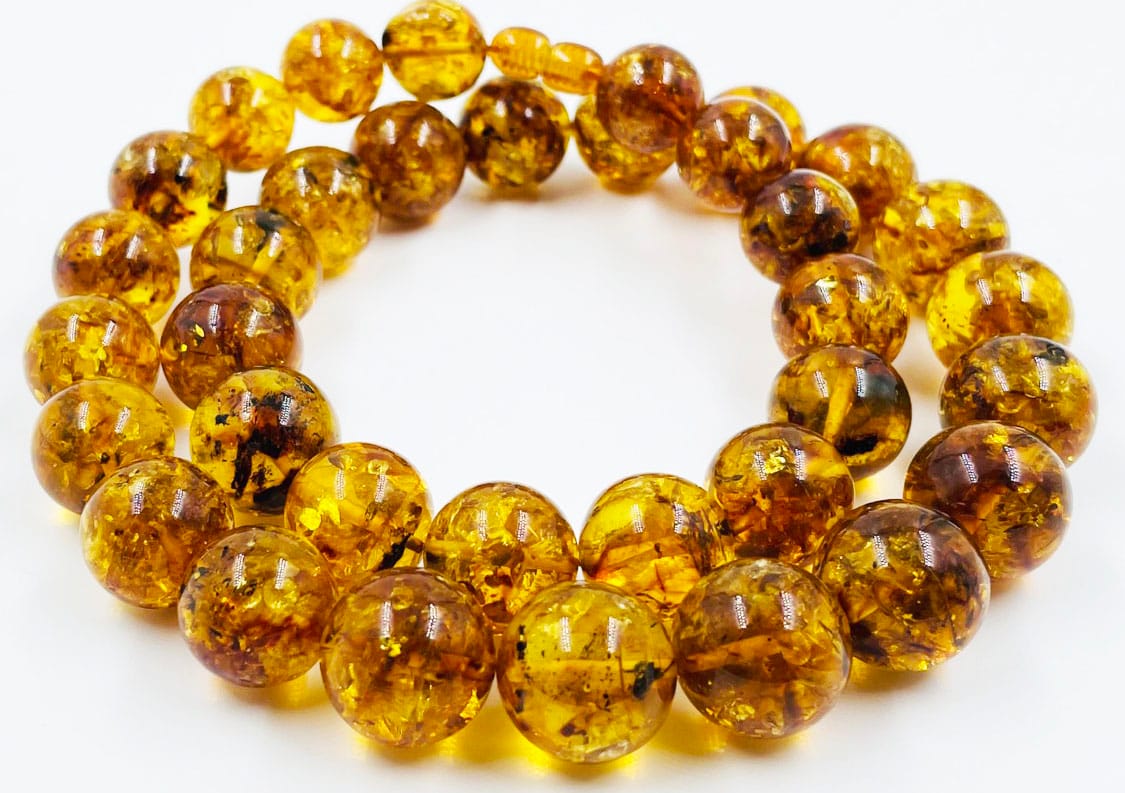 Baltic Amber Necklace - Natural Amber Beads Necklace pressed