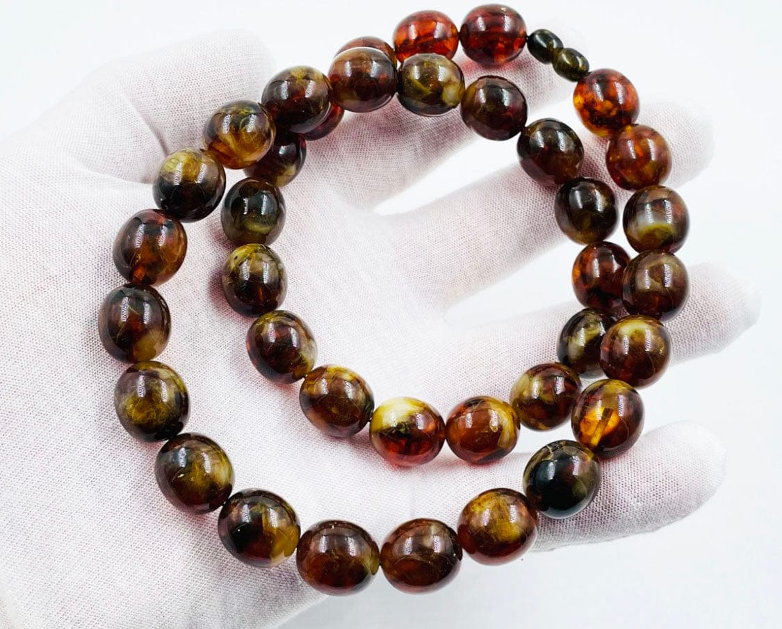 Baltic Amber Necklace-Natural Amber Beads Necklace pressed