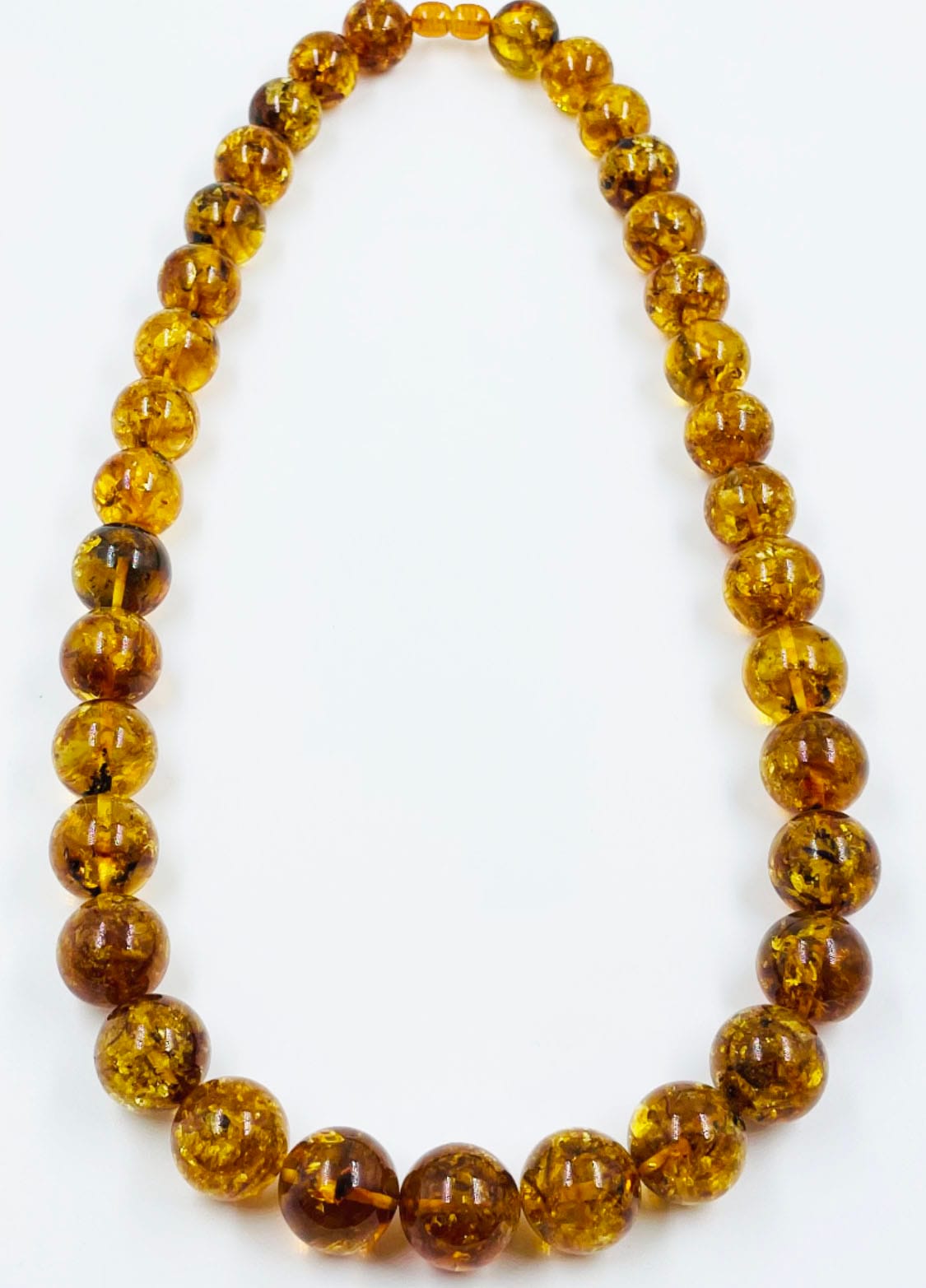 Baltic Amber Necklace - Natural Amber Beads Necklace pressed