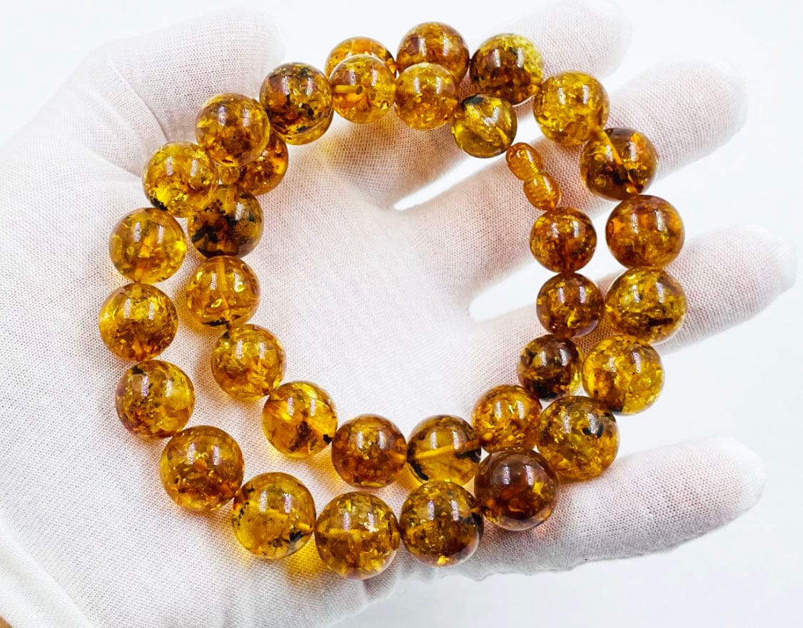 Baltic Amber Necklace - Natural Amber Beads Necklace pressed