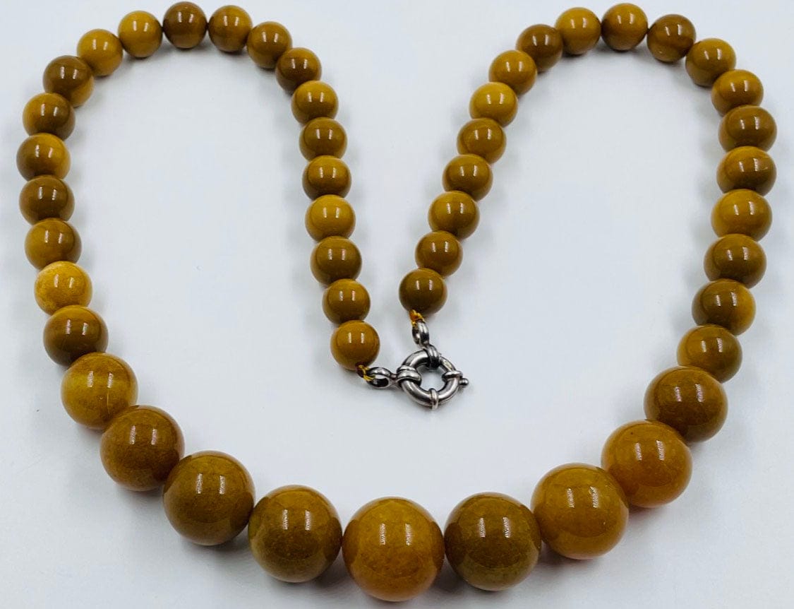 Antique Amber Necklace - Natural Baltic Amber Necklace pressed