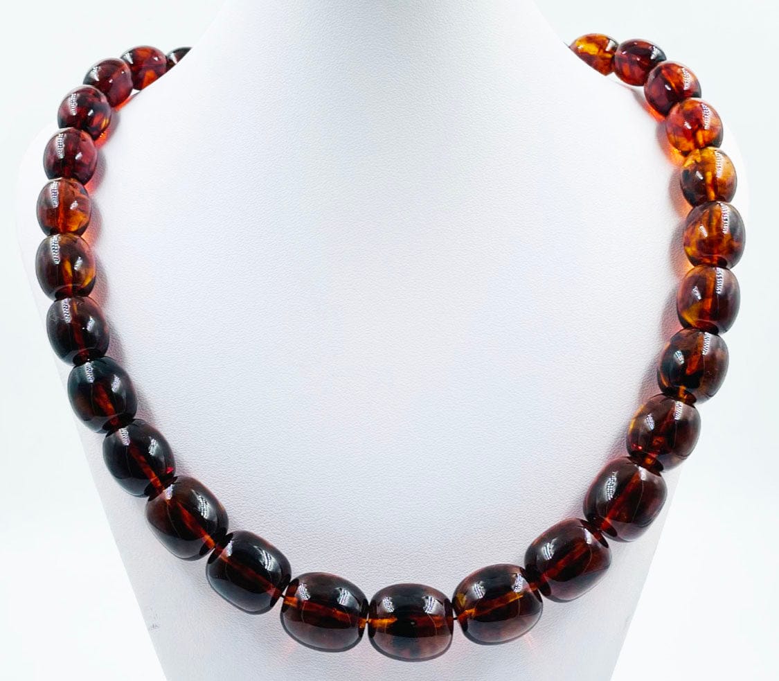 Baltic Amber Necklace - Natural Amber Beads Necklace pressed