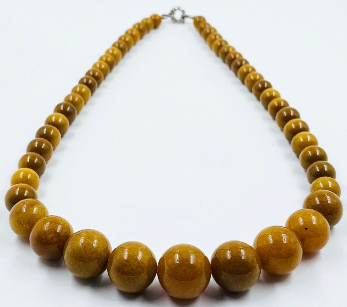 Antique Amber Necklace - Natural Baltic Amber Necklace pressed