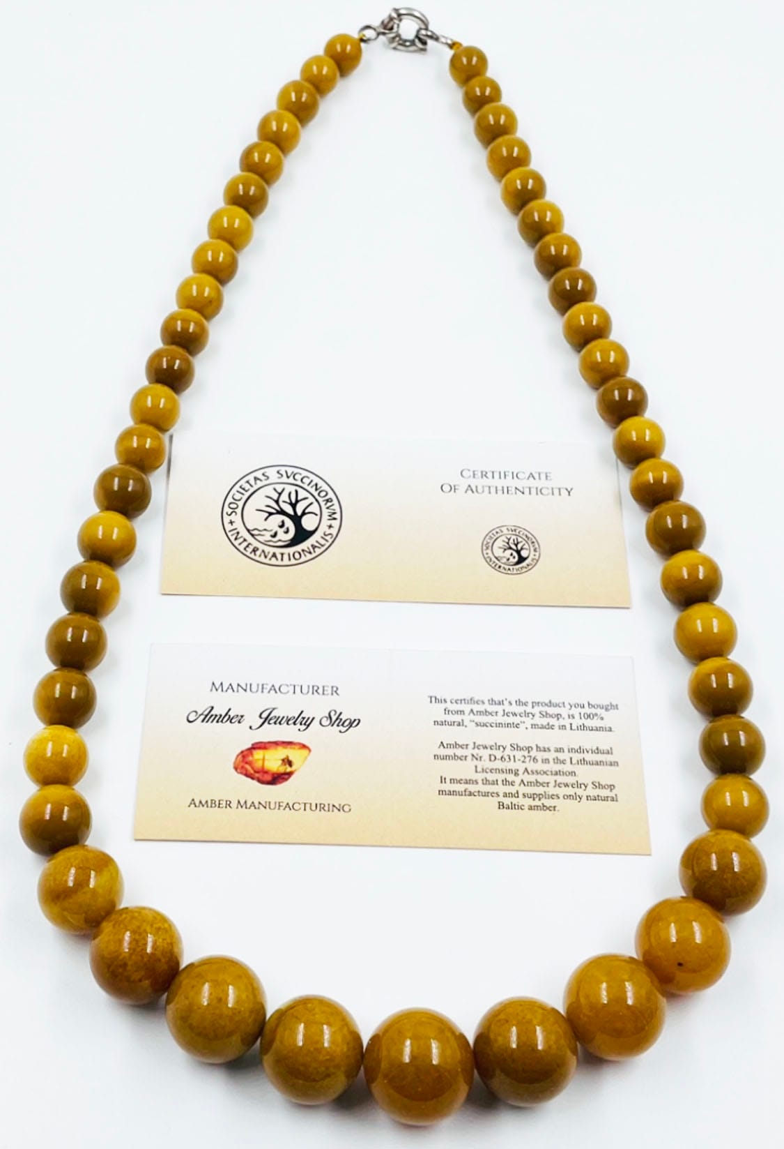 Antique Amber Necklace - Natural Baltic Amber Necklace pressed